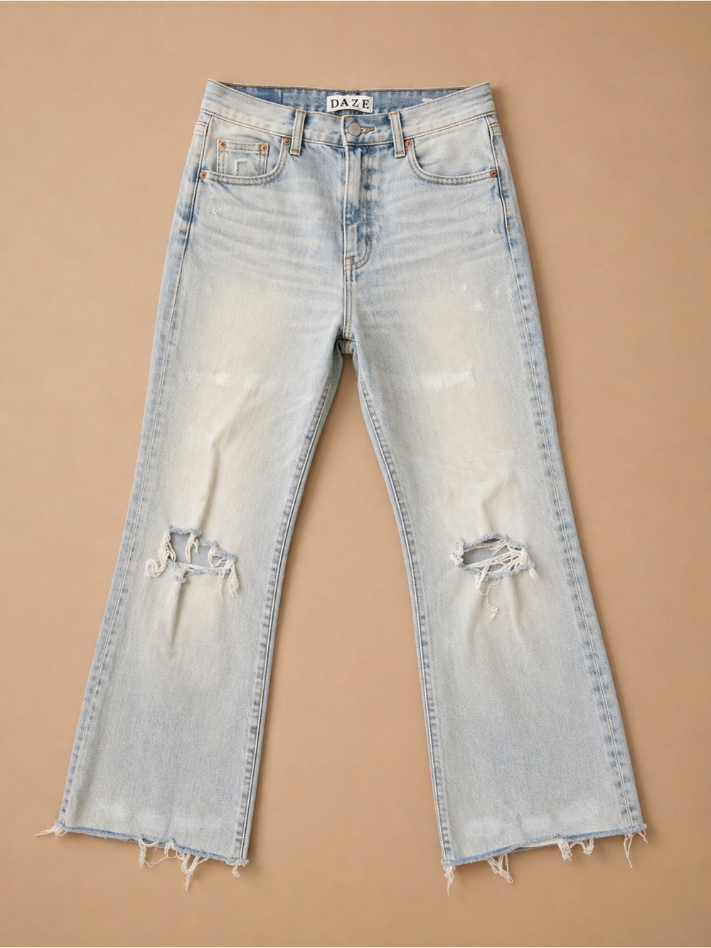 Lulu’s High Rise Cropped Flare Jeans Light Wash Size 27